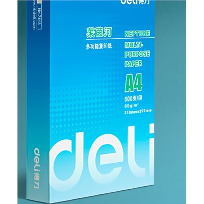 得力(deli)  7413 復(fù)印紙  A4 80g克500張一包 單包萊茵河 